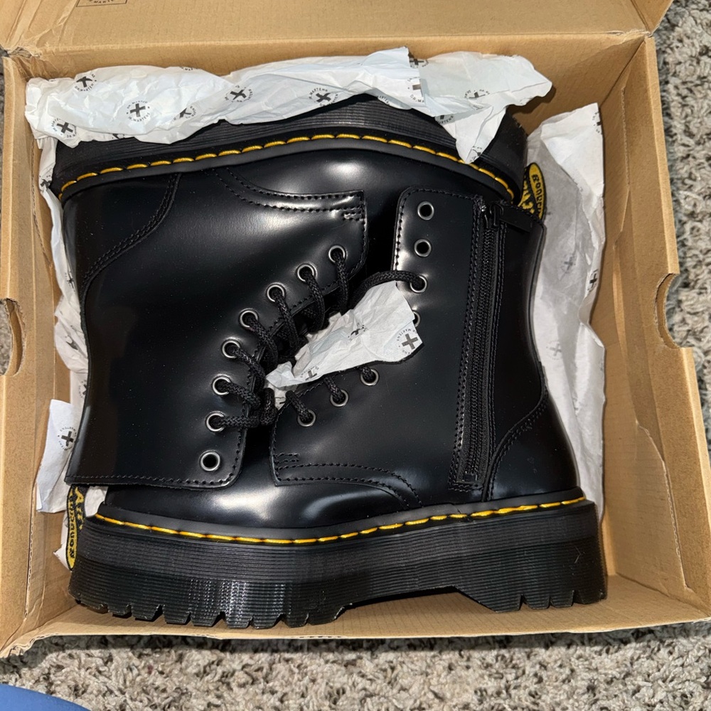 Dr. Martens Black Polished Smooth Boots
